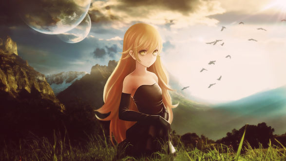 Обои на рабочий стол Oshino Shinobu / Осино Синобу из аниме Bakemonogatari / Истории монстров, by KhaitoYuu