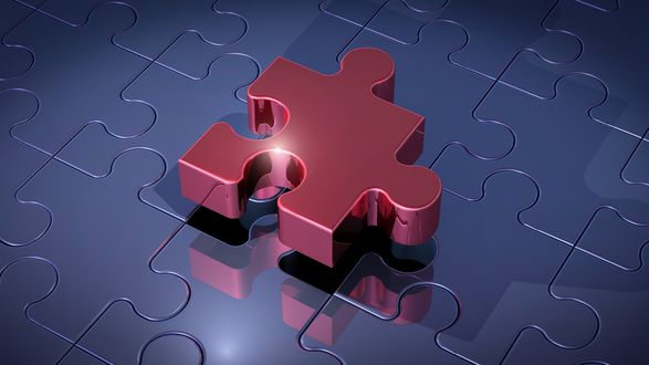 Обои на рабочий стол Красная деталь puzzle