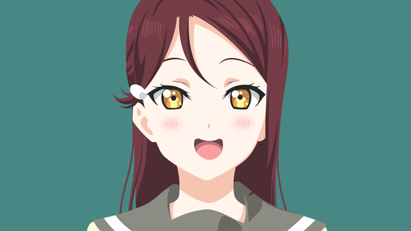 Обои на рабочий стол Riko Sakurauchi / Рико Сакураучи из аниме Love Live! Sunshine!/Живая любовь! Сияние, by ncoll36