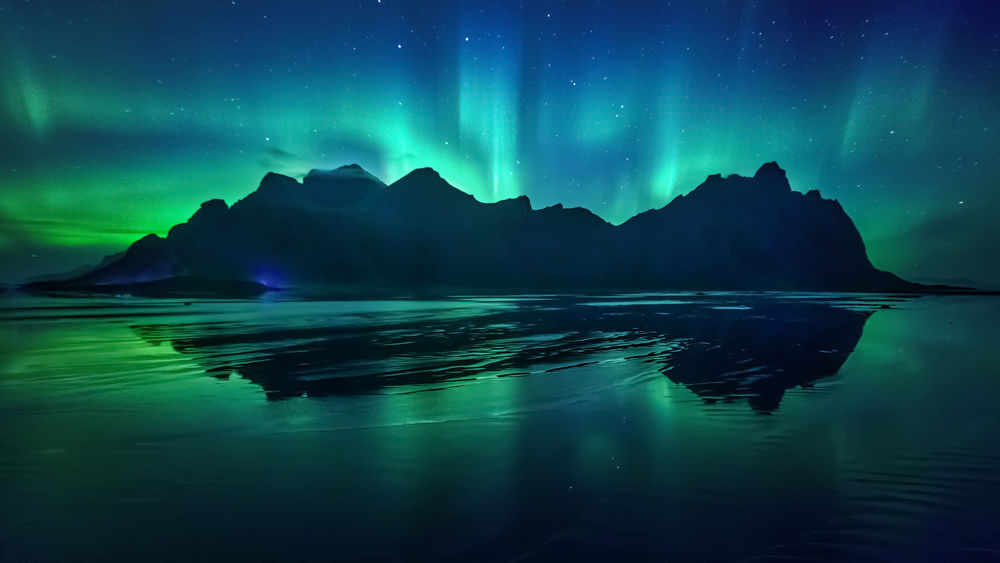 Обои для рабочего стола Рассвет в районе горы Vestrahorn / Вестрахорн, Исландия, фотограф wim denijs