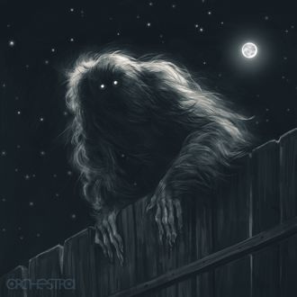 Обои на рабочий стол Фантастическое существо на фоне ночного неба с луной, by Asker Mursaliev