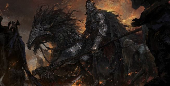 Обои на рабочий стол Всадник смерти на черном коне, by Zhuoxin Ye