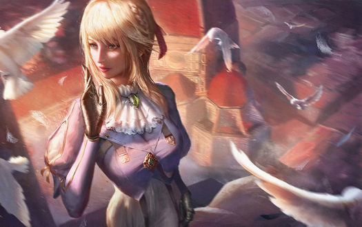 Обои на рабочий стол Violet Evergarden / Вайолет Эвергарден из аниме Violet Evergarden, by Chen Wang