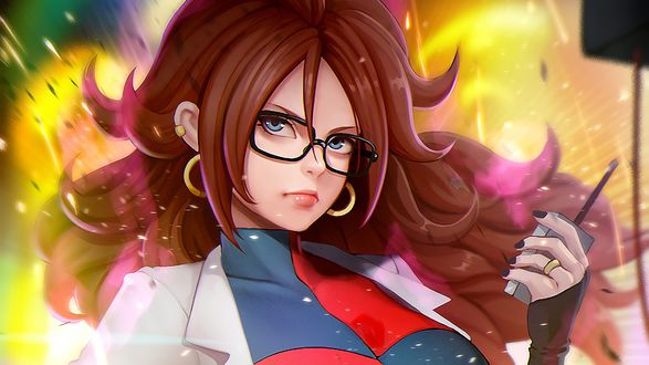 Обои на рабочий стол Android 21 / Андроид 21, арт к игре Dragon Ball FighterZ / Жемчуг дракона FighterZ
