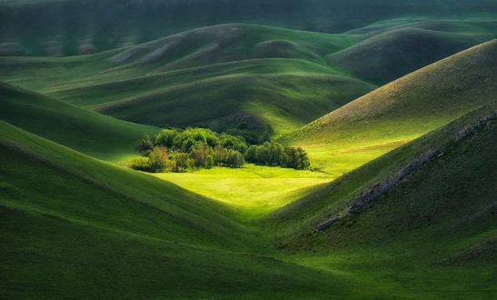 Обои на рабочий стол Бархатные склоны Урала, фотограф Андрей Грачев