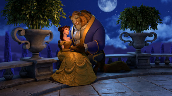 Обои на рабочий стол Belle / Белль и Beast / Чудовище из мультфильма Beauty and the Beast / Красавица и чудовище, by Brent Kirby
