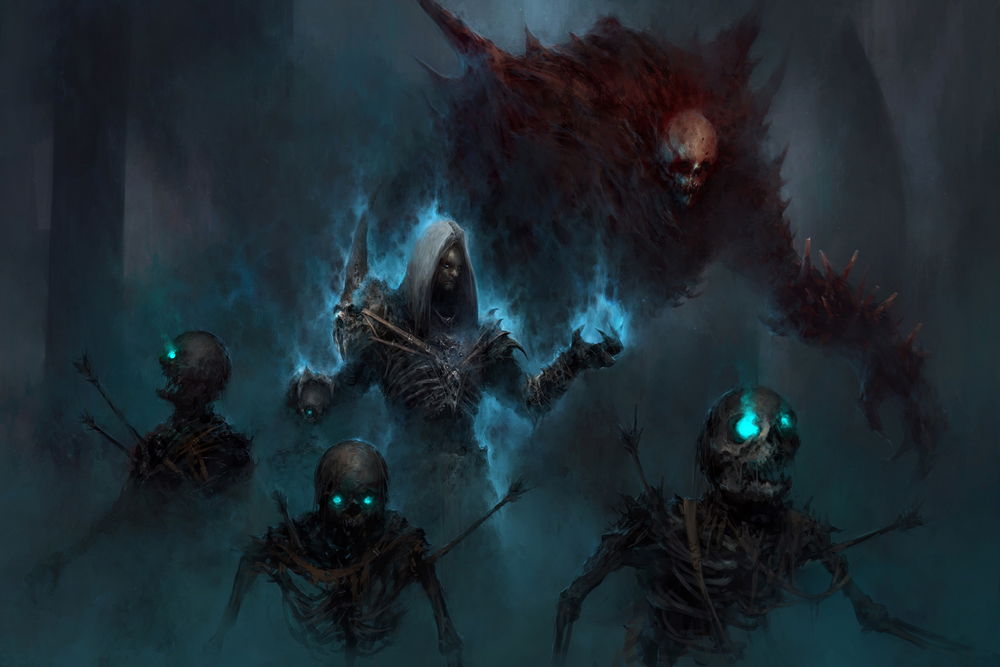 Обои для рабочего стола The Necromancer / Некромант, арт к игре Diablo III: Reaper of Souls / Diablo III:Жнец душ, by ChrisCold