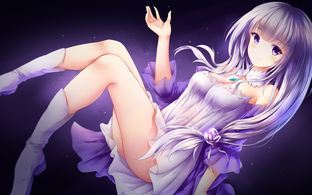 Обои для рабочего стола Эмилия / Emilia из аниме Re: Жизнь в альтернативном мире с нуля / Re: Zero kara Hajimeru Isekai Seikatsu, автор WsMan