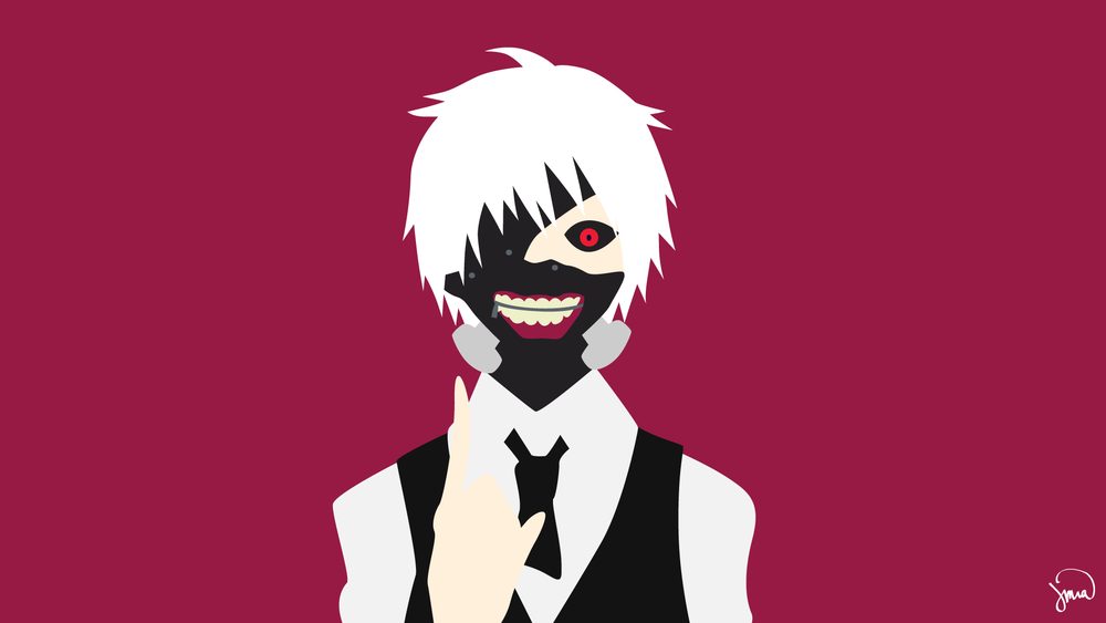 Обои для рабочего стола Ken Kaneki / Кэн Канэки из аниме Tokyo Ghoul / Токийский монстр, by greenmapple17