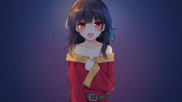 Обои на рабочий стол Мэгумин / Megumin из аниме Этот замечательный мир! / Kono Subarashii Sekai ni Shukufuku o! / KonoSuba