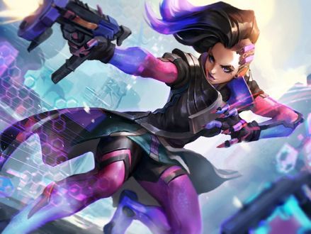 Обои на рабочий стол Sombra / Сомбра / Лос Муэртос из игры Overwatch / Дозор, by James Ghio