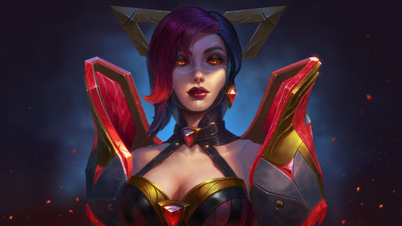 Обои на рабочий стол Lina / Лина из игры Dota2, by Oleg Knyazev