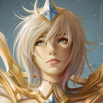 Обои на рабочий стол Lux, Lady of Luminosity / Люкс, Леди Свечения, из игры League of Legends / Лига Легенд, by Sciamano240