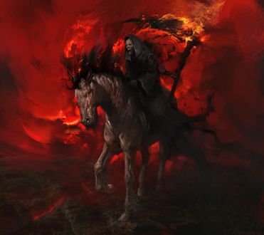 Обои на рабочий стол Death on the Pale Horse / Смерть на бледном коне, by Antonio J. Manzanedo