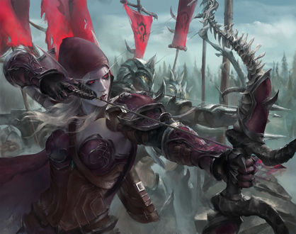 Обои на рабочий стол Sylvanas Windrunner / Сильвана Ветрокрылая из игры World of Warcraft / Мир военного ремесла, by Astri Lohne