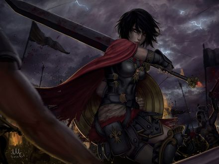 Обои на рабочий стол Богиня Войны Bellona / Беллона из игры Smite, by Sciamano240