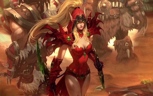 Обои на рабочий стол Эльфийка Крови-Valeera Sanguinar / Валира Сангвинар из игры World of Warcraft / Мир военного ремесла, by raikoart