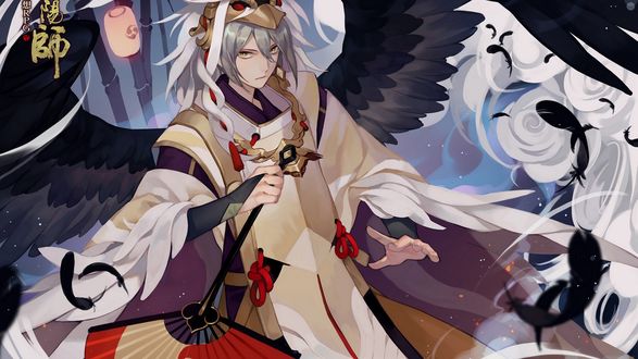 Обои на рабочий стол Японский жрец-тэнгу во время исполнения ритуала, by Onmyouji Miko