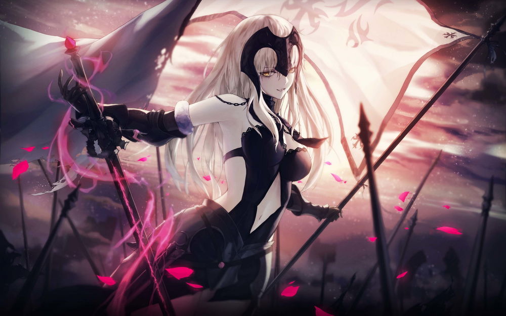 Обои для рабочего стола Эвенджер / Avenger / Жанна д’Арк Альтер / Jeanne dArc Alter / Альтер-Жанна / Joan Alter / Joan of Arc из онлайн RPG игры Fate / Grand Order