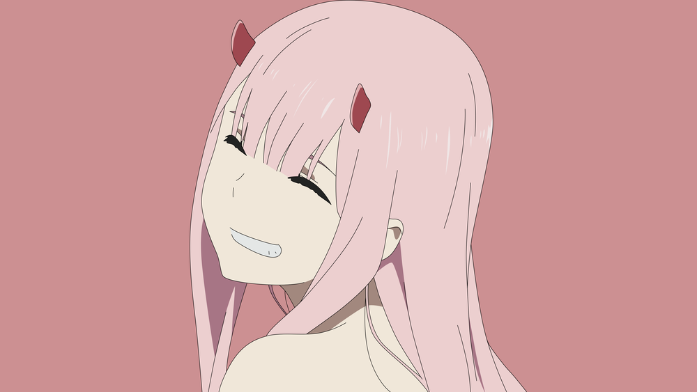 Обои для рабочего стола Zero Two / Зеро Ту из аниме Darling in the FranXX / Милый во Франкcе, by jlaone