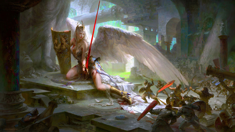 Обои для рабочего стола Hunt Angel / Охота на Ангела, by Guangjian Huang