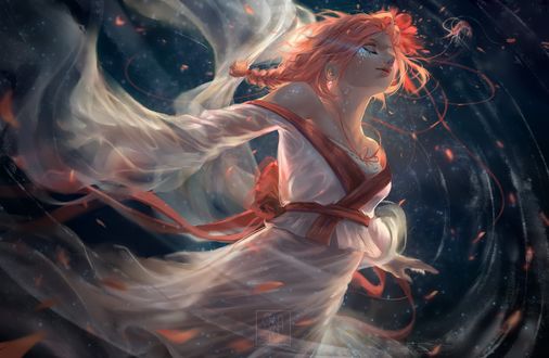 Обои на рабочий стол Девушка под водой, by Katrina Chiu