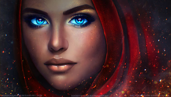 Обои на рабочий стол Девушка с голубыми глазами, by MagicnaAnavi