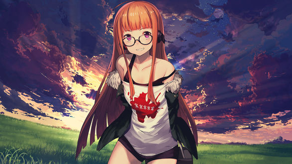 Обои на рабочий стол Futaba Sakura / Футаба Сакура из аниме и игры Persona 5 / Персона 5, by Xroulen