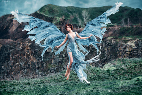 Обои на рабочий стол Девушка в образе ангела. Фотограф Irina Chernyshenko