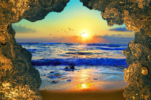 Обои на рабочий стол Ворота в рай, Blue-Bay Beach, Нетания, Израиль, by ITG photography