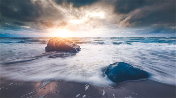 Обои на рабочий стол Валуны на пляже, Дания. Фотограф Christian Wig