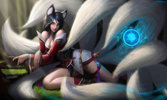 Обои на рабочий стол Ahri / Ари из игры League of Legends / Лига Легенд, by marriage