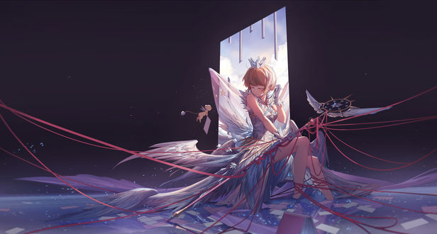 Обои на рабочий стол Сакура Киномото / Sakura Kinomoto из аниме Сакура - собирательница карт / Card captor sakura