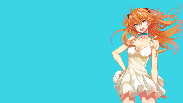 Обои на рабочий стол Асука Лэнгли Сорью / Asuka Langley Souryuu из аниме Евангелион нового поколения / Neon Genesis Evangelion
