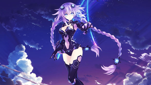Обои на рабочий стол Neptune / Нептун из аниме Choujigen Game Neptune The Animation / Альтернативная игра богов, by Xroulen