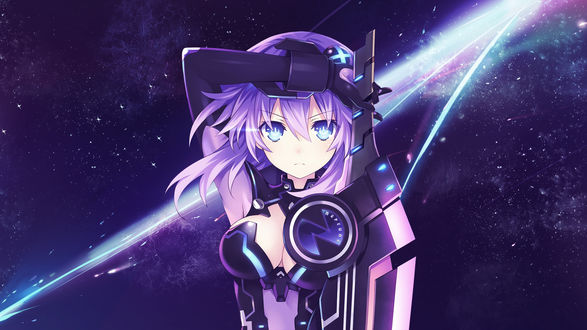 Обои на рабочий стол Neptune / Нептун из аниме Choujigen Game Neptune The Animation / Альтернативная игра богов, by Xroulen