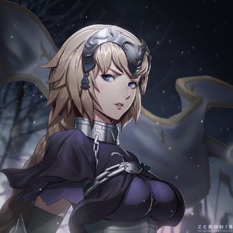 Обои на рабочий стол Jeanne dArc / Жанна дАрк / Jeanne Alter / Альтер-Жанна, из игры Fate / Grand Order, by Zeronis