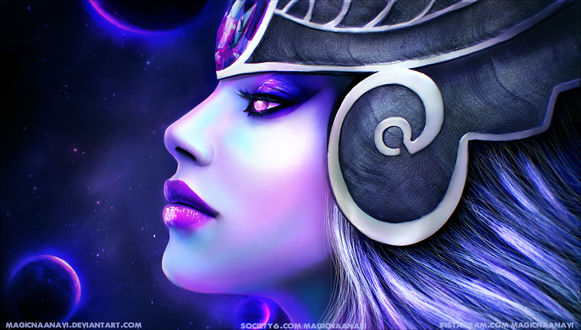 Обои на рабочий стол Героиня Syndra / Синдра, из игры League Of Legends, by MagicnaAnavi