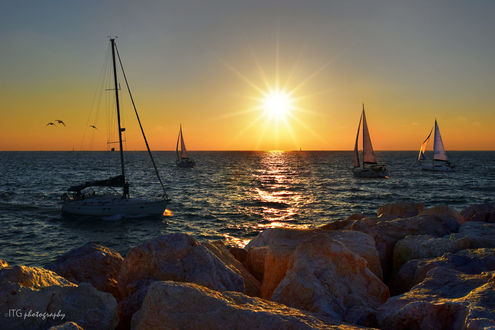 Обои на рабочий стол Парусники на море, by ITG photography