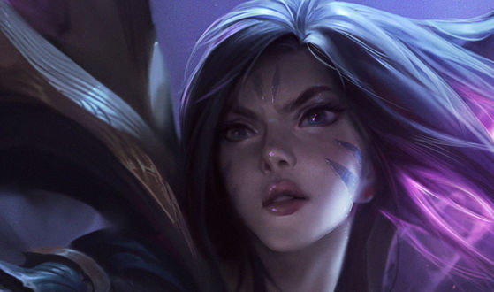 Обои на рабочий стол КайСа / KaiSa из игры Лига Легенд / League of Legends / LoL, by Chengwei Pan