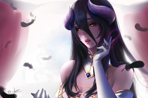 Обои на рабочий стол Albedo / Альбедо из аниме Overlord / Повелитель