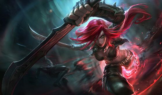 Обои на рабочий стол Katarina / Катарина из игры League of Legends / Лига Легенд, by Suke