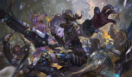 Обои на рабочий стол Битва героев игры World of Warcraft / Мир военного ремесла, by Bo Chen