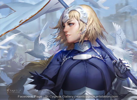 Обои на рабочий стол Joan of Arc / Жанна дАрк из игры Fate / Grand Order, by St. Cygnus
