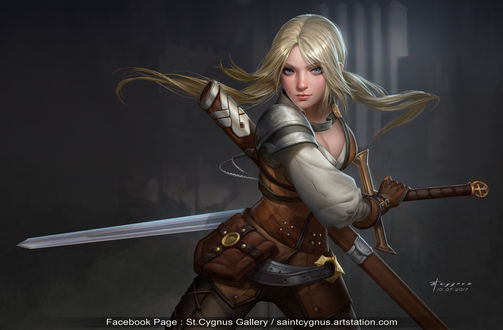 Обои на рабочий стол Ciri / Цирилла из игры The Witcher / Ведьмак, by St. Cygnus
