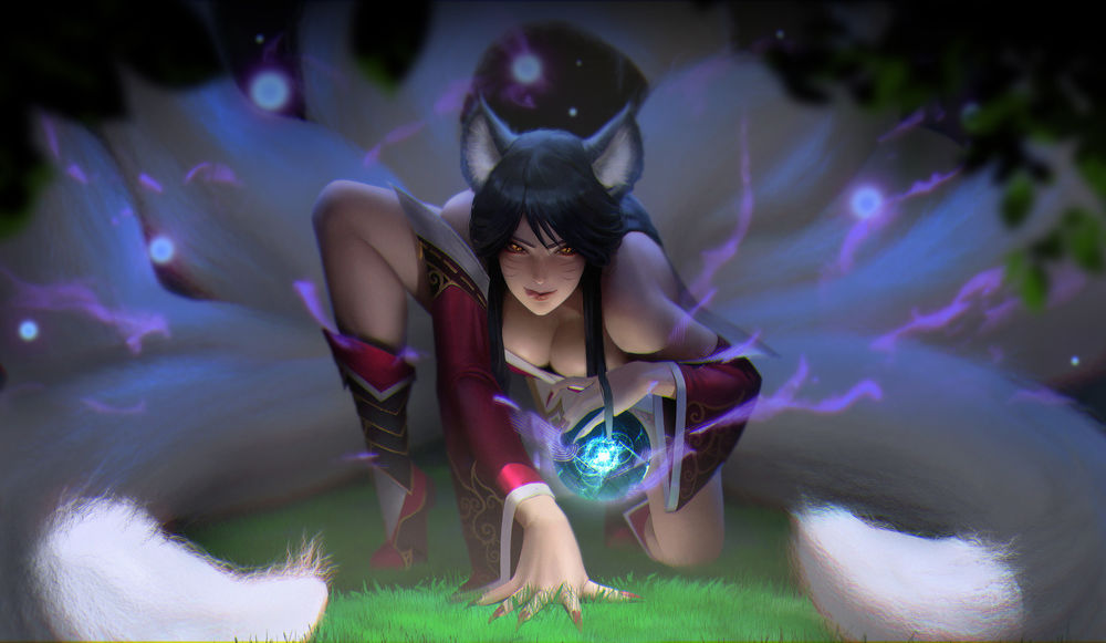 Обои для рабочего стола Ahri / Ари из игры League of Legends / Лига Легенд, by marriage