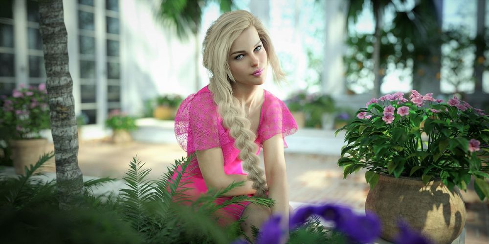 Обои для рабочего стола Девушка Rachel in her winter garden / Рейчел в своем зимнем саду, by Dahri Al Ghul