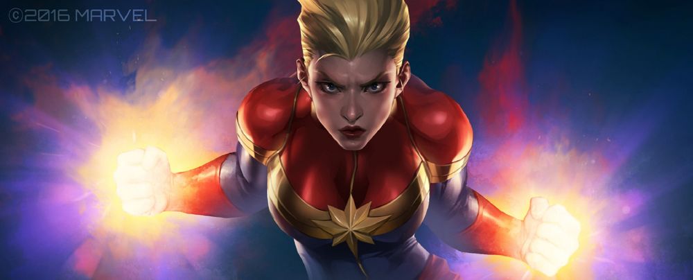 Обои для рабочего стола Captain Marvel-Carol Danvers / Капитан Марвел-Кэрол Денверс-Суперженщина из комиксов Marvel / Марвел, by jeehyung