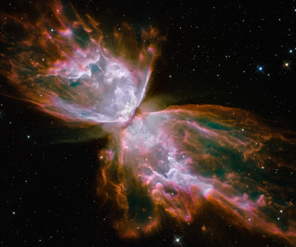 Обои для рабочего стола Биполярная планетарная туманность NGC 6302 в созвездии Скорпион