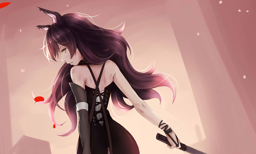 Обои для рабочего стола Blake Belladonna / Блейк Белладонна из аниме RWBY / Красный, Белый, Черный, Желтый, by Lelitaa